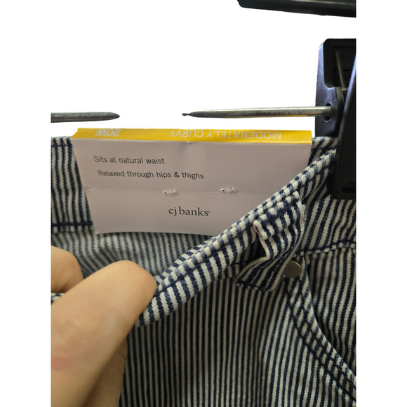 NWT 20W striped CJ Banks Capris - Picture 2 of 2